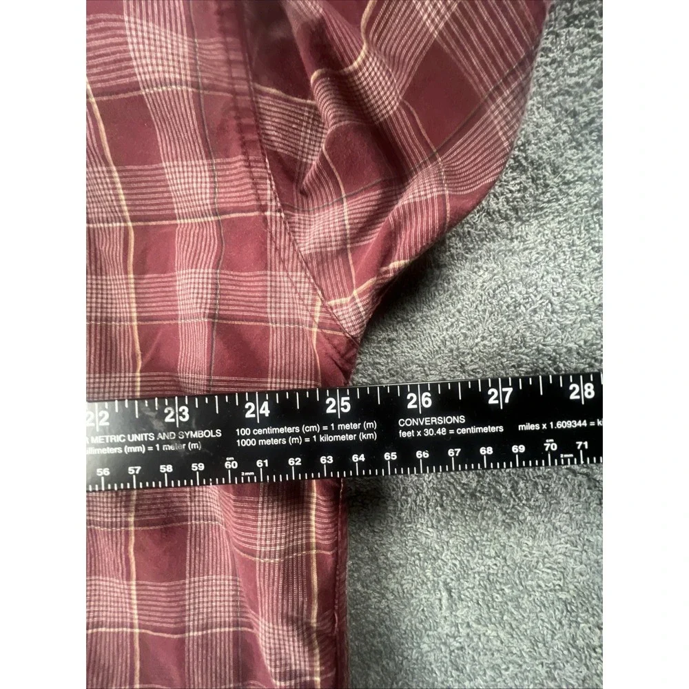 VINTAGE CHAPS RALPH‎ LAUREN  mens Size XLarge plaid maroon button down shirt 90s
